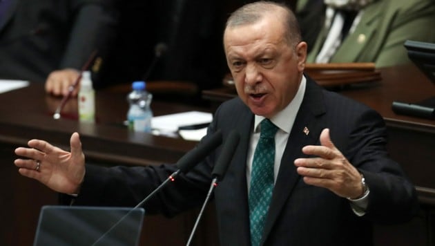 Präsident Recep Tayyip Erdogan wirft auch dem neuen US-Präsidenten Joe Biden vor, dass sein Land mit militanten Kurden zusammenarbeitet. Das Verhältnis war auch Donald Trump ziemlich zerrüttet. (Bild: APA/AFP/Adem ALTAN)