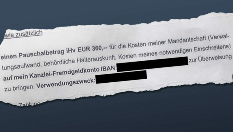 Ein Anwalt fordert 360 Euro von einem Pensionisten für eine Besitzstörung in Wien. (Bild: zVg, Krone KREATIV)