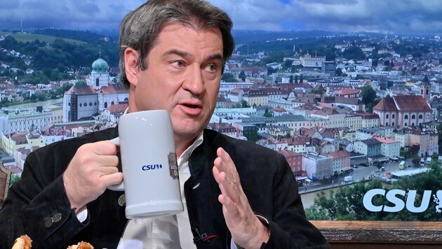 Söder verteidigte beim politischen Aschermittwoch seinen Kurs in der Corona-Pandemie. (Bild: AFP)