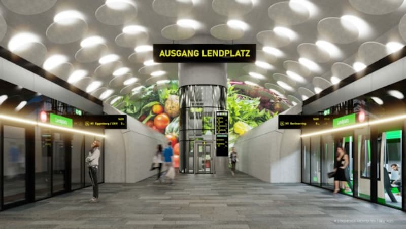 U-Bahn-Station am Grazer Lendplatz (Bild: Strohecker Architekten/Newages)