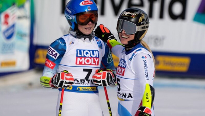 Mikaela Shiffrin (li.), Lara Gut (Bild: Copyright 2021 The Associated Press. All rights reserved)