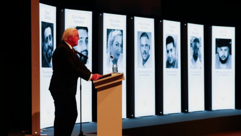 Frank-Walter Steinmeier während der Gedenkfeier. (Bild: AFP)