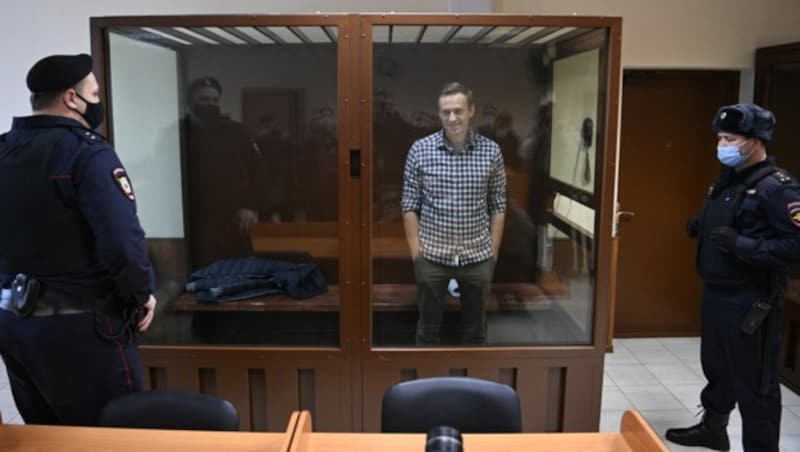 Nawalny bei einem früheren Gerichtsprozess (Bild: AFP/Kirill Kudryavtsev)