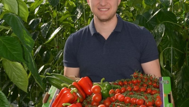 Patrick Haider from Perlinger Gemüse is satisfied with the produce. (Bild: Charlotte Titz)