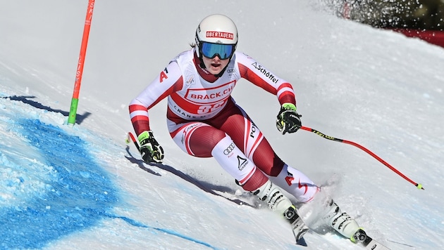 Ende Jänner beim Super-G in Crans Montana schaffte Grill als 18. ihr bislang bestes Weltcup-Resultat. (Bild: FABRICE COFFRINI)