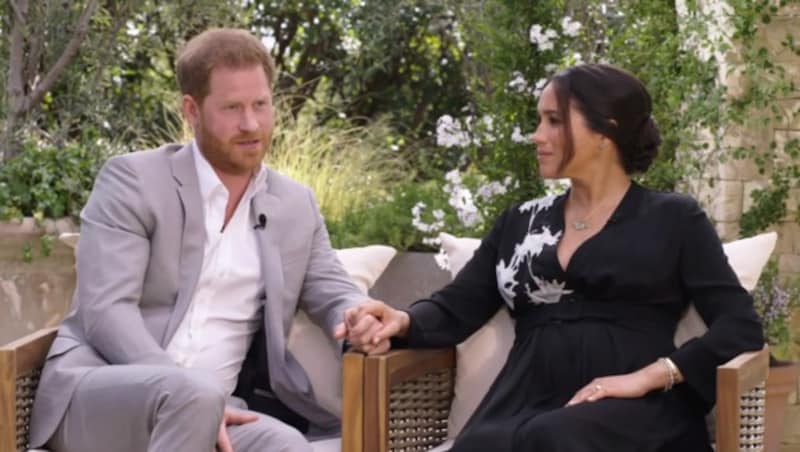 Harry und Meghan im Gespräch mit Oprah Winfrey (Bild: CBS)