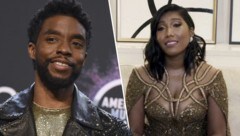 Taylor Simone Ledward Boseman, die Witwe von Chadwick Boseman, nahm die Trophäe entgegen. (Bild: Jordan Strauss/AP/picturedesk.com, AP, Krone KREATIV)