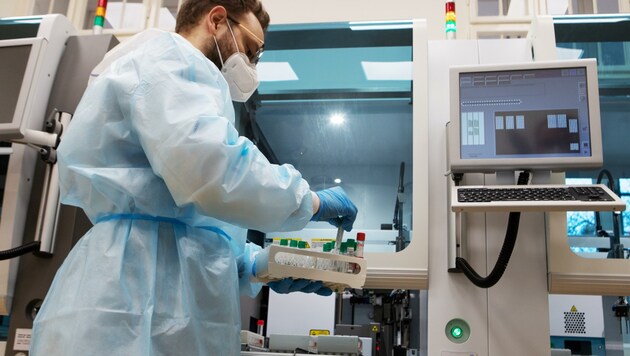 20 positive PCR-Tests aus Wiener Neudorf werden in Laboren auf Virusvarianten untersucht (Bild: ALEX HALADA)