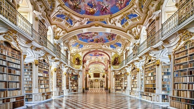 Die prächtige Bibliothek im Stift Admont ist jetzt einem Millionenpublikum bekannt (Bild: Marcel Peda)