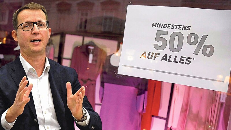 Pour l'expert en commerce Hannes Lindner, les chaînes textiles sont particulièrement menacées. (Bild: Viennareport/Leopold Nekula, Krone Kreativ)