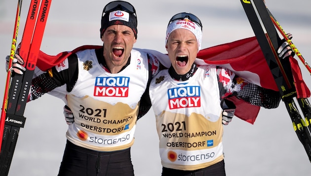 Lukas Greiderer (li.) und Johannes Lamparter (Bild: APA/GEORG HOCHMUTH)