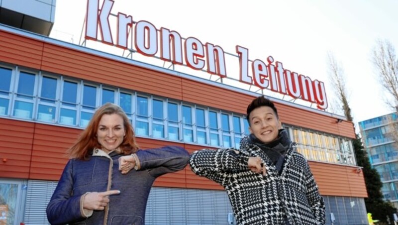 Song Contester Vincent Bueno sprach mit „Krone“-Redakteurin Marie Leopoldsberger (Bild: Klemens Groh)