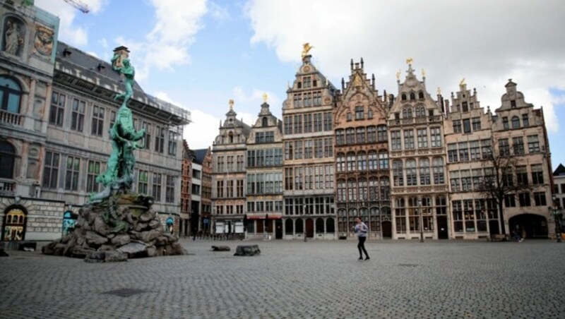 Das leergefegte Zentrum von Antwerpen im März 2020 (Bild: AP)