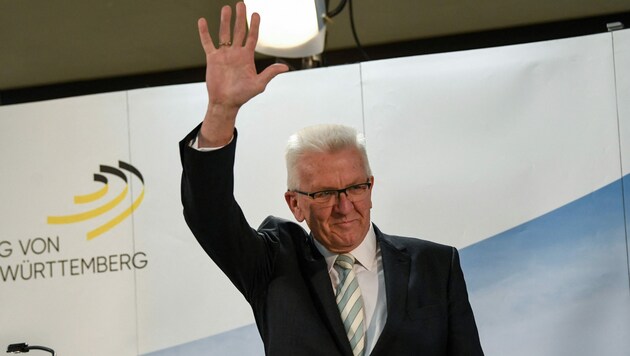 Ministerpräsidenten Winfried Kretschmann (Grüne) gewan in Baden-Württemberg haushoch vor der CDU. (Bild: AFP)
