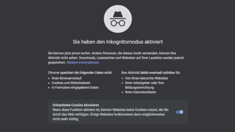 Der Hinweis, dass Websites, Provider und Arbeitgeber nach wie vor Daten sammeln können, ist den Klägern nicht klar genug. (Bild: Screenshot, Google Chrome)