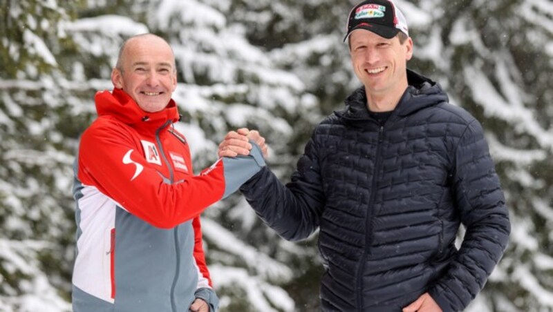 Andreas Puelacher (li.) und Hannes Reichelt (Bild: GEPA )