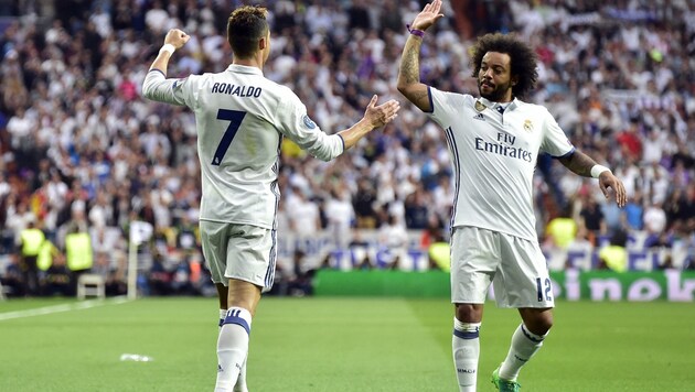 Cristiano Ronaldo (li.) und Marcelo (Bild: AFP)
