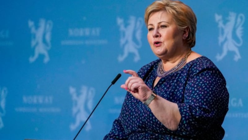 Ministerpräsident Erna Solberg (Bild: AFP)