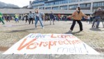 Zuletzt demonstrierten wieder zahlreiche junge Menschen vor dem Landhaus in Bregenz. (Bild: Bernd Hofmeister)