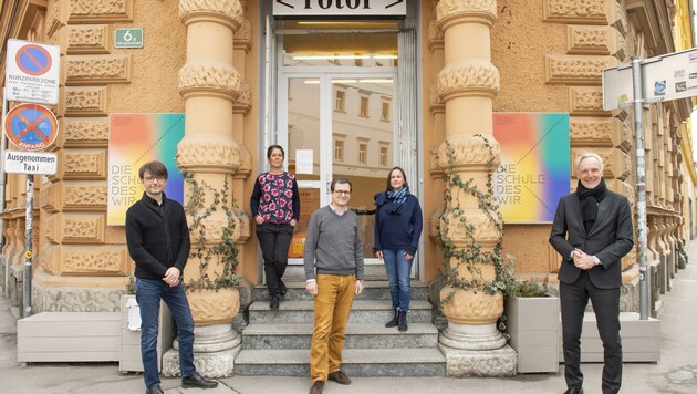 Graz 2020: Programmmanager Christian Mayer, Daniela Brasil, Anton Lederer, Margarethe Makovec und Stadtrat Günter Riegler (v. li.) (Bild: Foto Fischer)