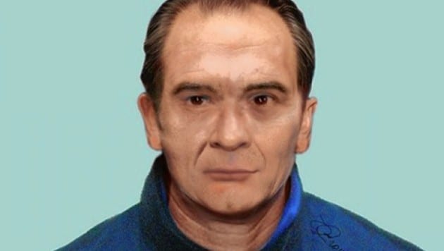 Mafia-Pate Matteo Messina Denaro auf einem aktuellen, mittels Alterungssimulation erstellten Fahndungsfoto (Bild: AP)