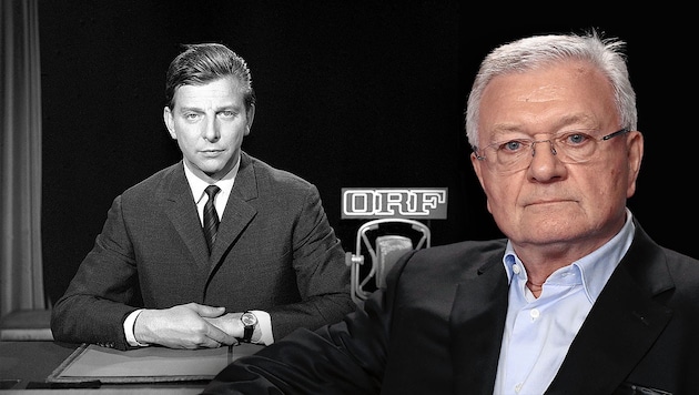 „Krone“-Außenpolitik-Doyen Kurt Seinitz (re.) über den Tod von Journalisten-Legende Hugo Portisch (Bild: ORF, Martin Jöchl, Krone KREATIV)