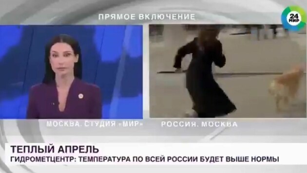 Die Reporterin nahm sofort die Verfolgung auf. (Bild: Screenshot Mir TV)