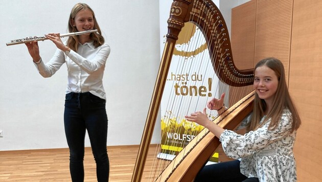 Querflötistin Anna Moll und Laura Maier an der Harfe. (Bild: zvg)