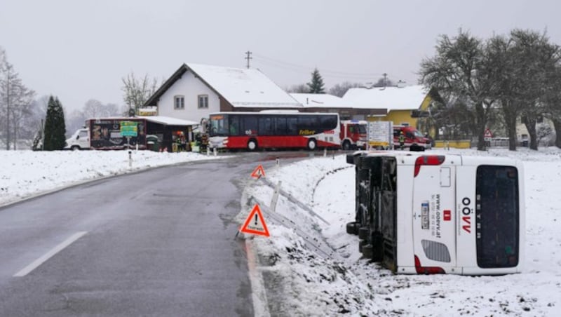 Die Unfallstelle in Hochburg-Ach (Bild: Pressefoto Scharinger © Daniel Scharinger)