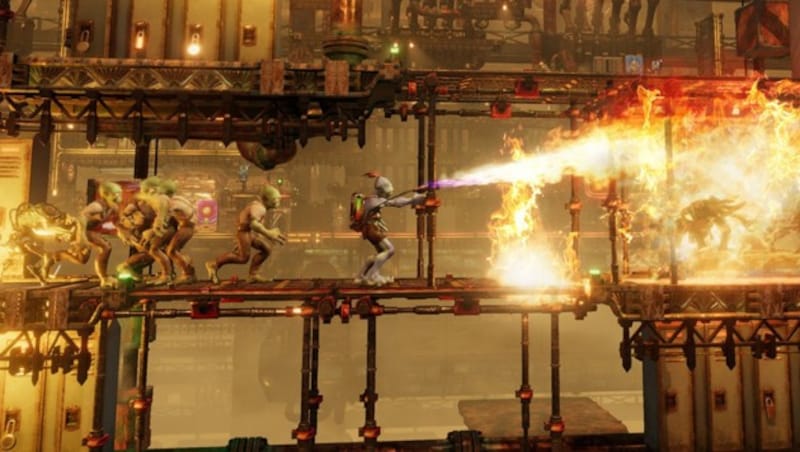 In "Oddworld: Soulstorm" befreit Held Abe seine Mudokon-Freunde. (Bild: Sony)