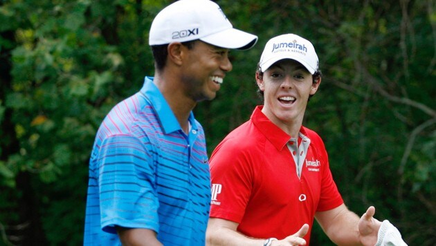 Tiger Woods (USA) und Rory McIlroy (IRL). (Bild: GEPA)