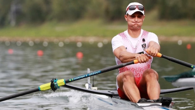 Möve rower Lukas Reim is now back in the single sculls. (Bild: GEPA/Andreas Pranter)