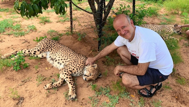 Suchte nach „Dingen, die mich schon mal gerettet haben“: Andy Lee Lang kümmert sich als Volontär in Afrika um Tiere. (Bild: Andy Lee Lang/Harnas Wildlife Foundation)