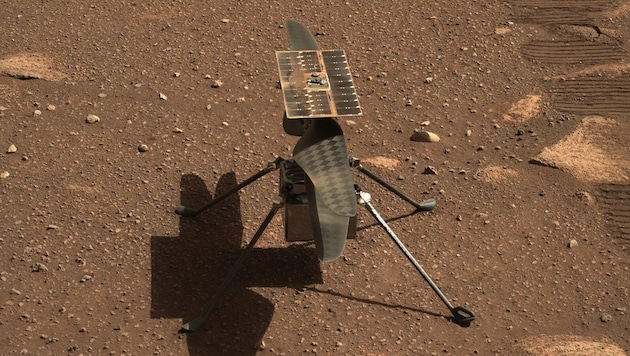 Der Mars-Hubschrauber „Ingenuity“, dessen Mission eigentlich nur auf 30 Tage angelegt war, hat inzwischen schon mehr als 50 Flüge absolviert. (Bild: NASA/JPL-Caltech/ASU)