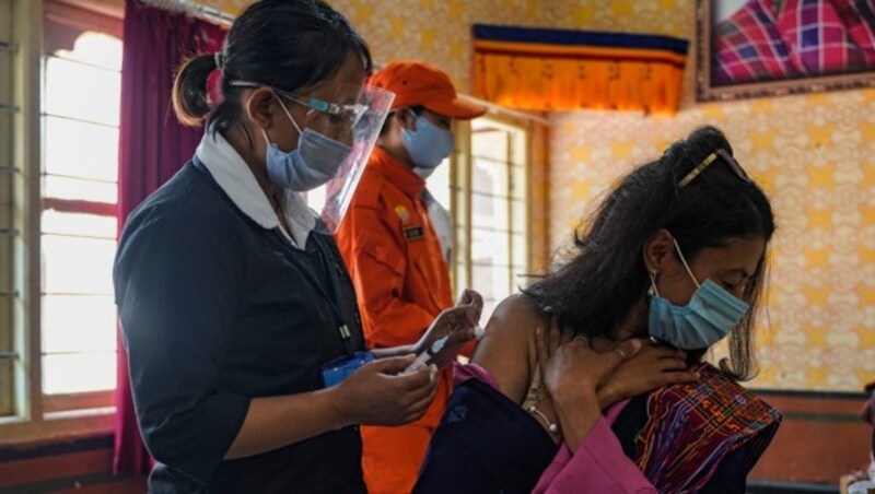 Die Impfkampagne in Bhutan wurde erst Ende März gestartet. (Bild: AFP)