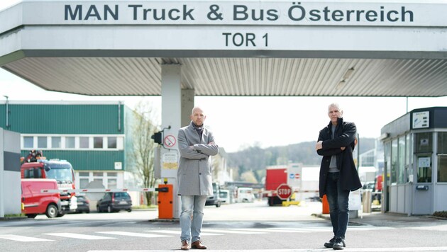 Am Montag gehen Thomas Kutsam und Helmut Emler (r.) in die ersten Gespräche mit den MAN-Anwälten. (Bild: Markus Wenzel)