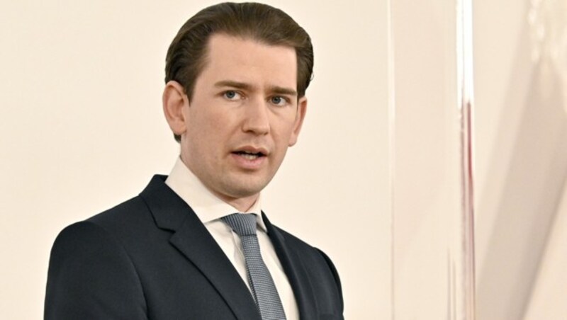 Sebastian Kurz (ÖVP) bei der Pressekonferenz am Freitagnachmittag (Bild: APA/HANS PUNZ)