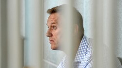 Hinter Gittern: Der russische Oppositionelle Alexej Nawalny bei einer Gerichtsanhörung in Moskau im Jahr 2019 (Bild: APA/AFP/Vasily MAXIMOV)