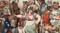 Menschen glaubten, dass ihnen durch die neue Vakzination mit Kuhpocken Körperteile einer Kuh wachsen, wie diese Karikatur zeigt. (Bild: wellcome collection)