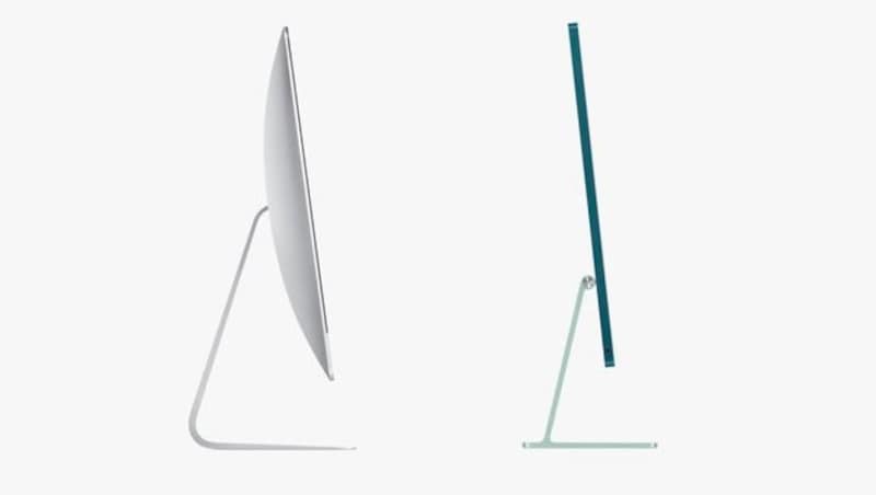 Direktvergleich: Der neue iMac ist weit schlanker als sein Vorgänger. (Bild: Apple)