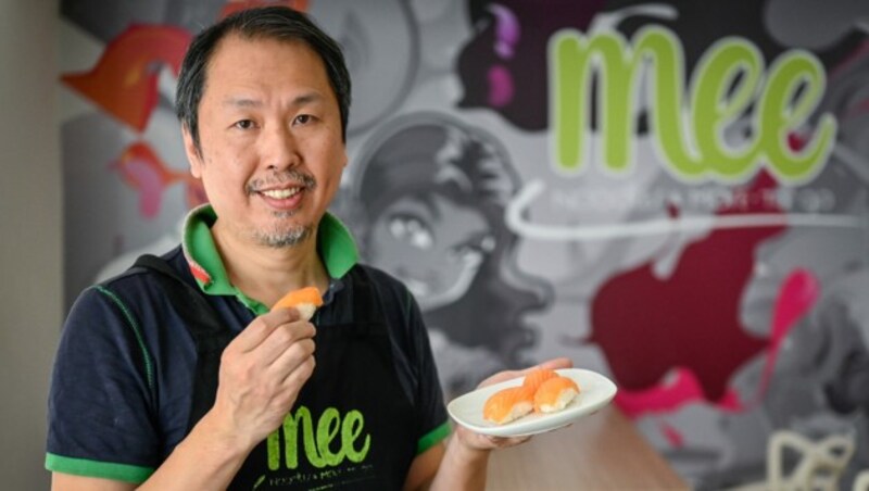 Chi-Man Chan (48), Sushi-Testsieger vom „Mee Noodles“ in der Linzer Mozartstraße (Bild: Alexander Schwarzl)