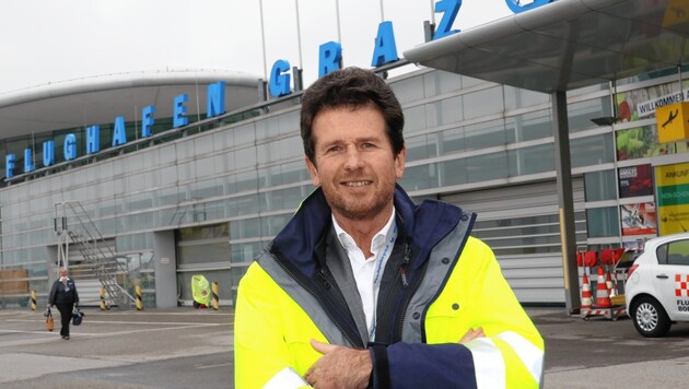 Wolfgang Grimus, Geschäftsführer vom Grazer Flughafen. (Bild: Christian Jauschowetz)