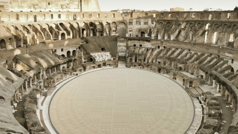 Der Unterbau des Kolosseums wird mit einer Gladiatoren-Arena überbaut. (Bild: Ministero della cultura)