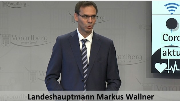 Landeshauptmann Markus Wallner informierte über die aktuellen Entwicklungen. (Bild: Screenshot)
