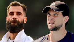 Benoit Paire (li.) und Dominic Thiem (Bild: GEPA, APA/AFP/MARTIN BUREAU, Krone KREATIV)