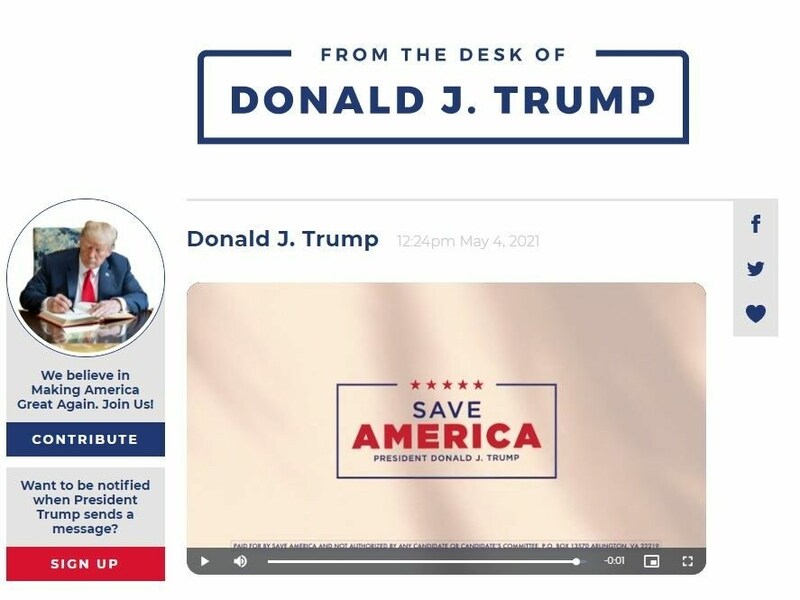 Ein Screenshot vom Blog-Bereich auf der Webseite von Donald Trump (Bild: Screenshot donaldjtrump.com/desk)