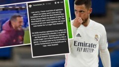 Nach dem CL-Aus von Real Madrid war Eden Hazard für manche Fans und Beobachter zu gut gelaunt. Via Insta-Story entschuldigte er sich. (Bild: AP, YouTube.com, Instagram.com/hazardeden_10)