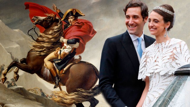 Der heutige Kopf des Hauses Napoleon, Prinz Jean-Christophe, tat es seinem Vorfahren gleich - er heiratete eine Habsburgerin. (Bild: akg-images / picturedesk.com, FRANCOIS GUILLOT/AFP/picturedesk.com, Krone KREATIV)