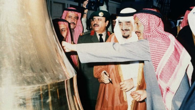 Bakr Bin Laden (r.) im Jahr 1992 (Bild: AFP)