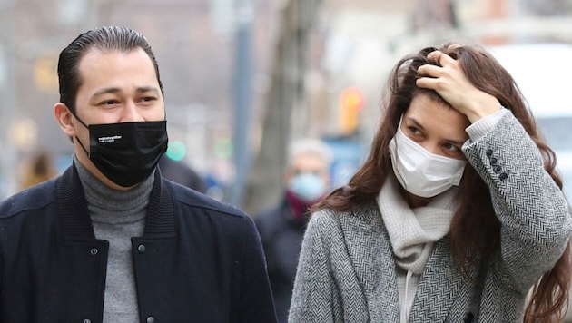 Katie Holmes und Emilio Vitolo Jr. im März 2021 in New York: Da war die Liebe noch in Ordnung. (Bild: www.PPS.at)